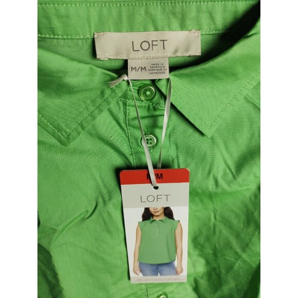 LOFT Green Sleeveless Pullover Blouse Women’s Size M Lightweight Chic Top NWT - Picture 7 of 7